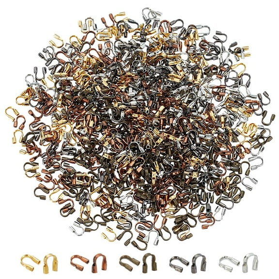 750pcs Brass Wire Guardian U Shape Cable Protector Jewelry Wire Guardian Protectors Wire Guards Loops DIY