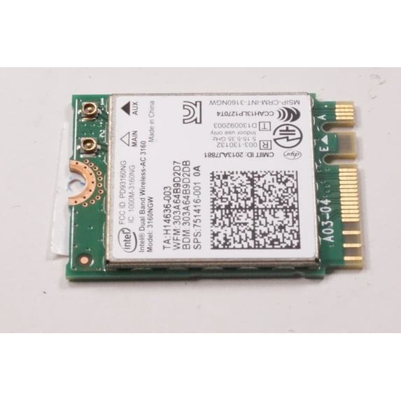 751416-005 Hp Wireless Card 11 EE G1 13-R100DX X2 X2 612 G1 TABLET