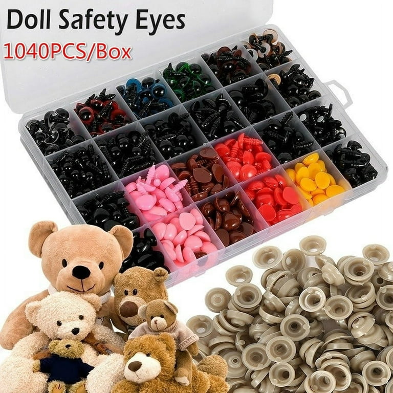 752Pcs Colorful/Black Plastic Safety Eyes and Noses for Teddy Bear