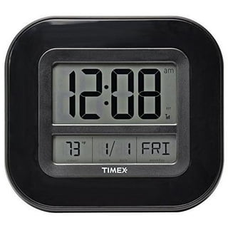 MainStays Black Atomic Digital Calendar Desk Alarm Clock with Temperature,  W88631