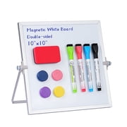 MXG Magnetic Whiteboard 10x10 Inch, Double-Sided Dry Erase Board with Marker , Whiteboard Eraser,magnetic for Office ,Home