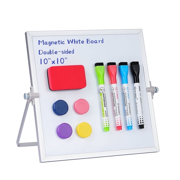 MXG Magnetic  Whiteboard 10x10 Inch, Double-Sided Dry Erase Board with Marker  , Whiteboard  Eraser,magnetic for Office ,Home