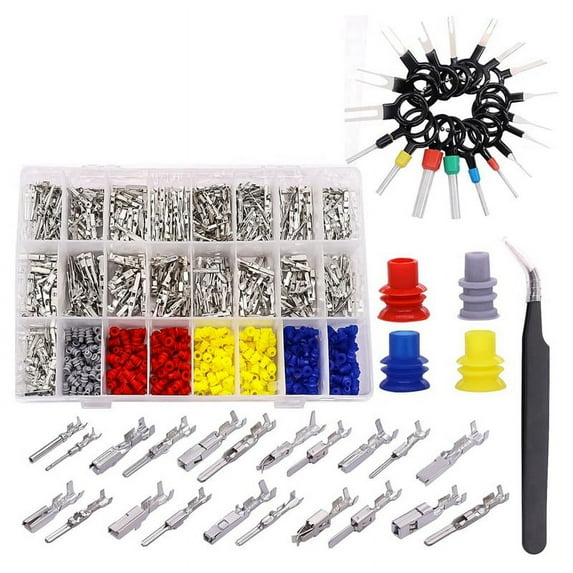 755Pcs Car Electrical Wire Terminal Pins Connector Kit 1/1.5/1.8/2.2/2.8/3.5mm 21Type Connector Pins Terminal Auto