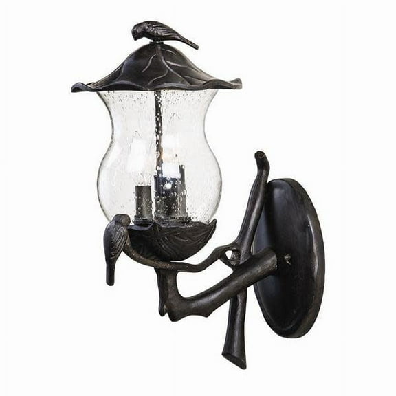 7561BC/SD-Acclaim Lighting-Avian - 10 Inch Two Light Outdoor Wall Mount-Black Finish-Clear Seeded Glass Color