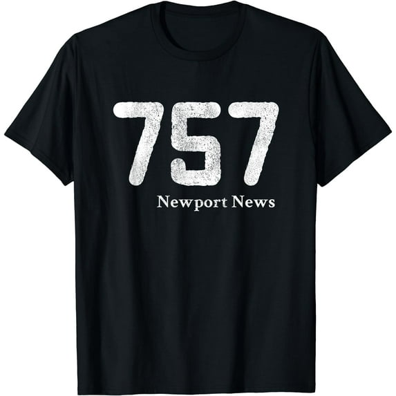 757 Area Code Newport News Shirt Black Large