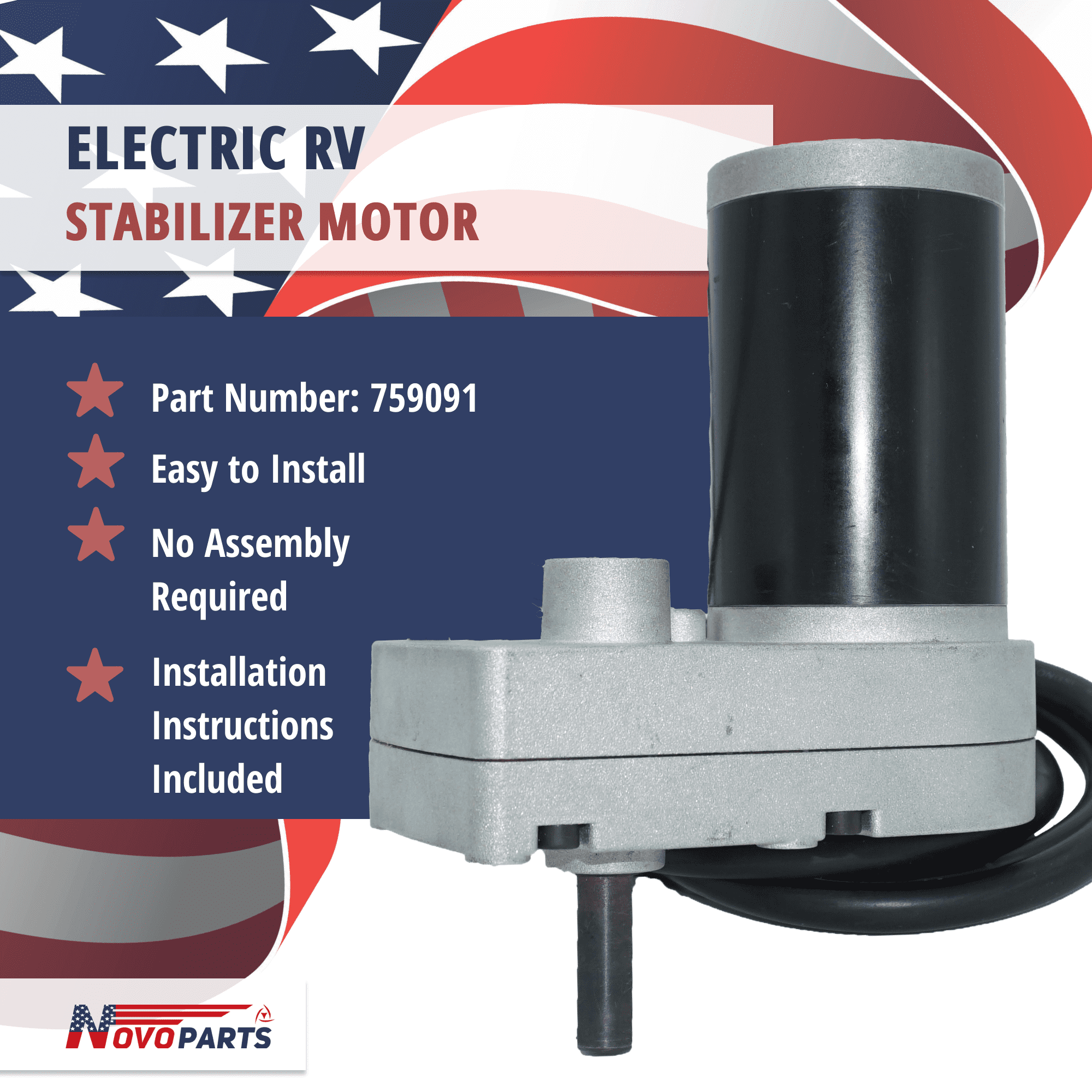 759091 Replacement Motor and Gear Box Assembly Compatible with Lippert