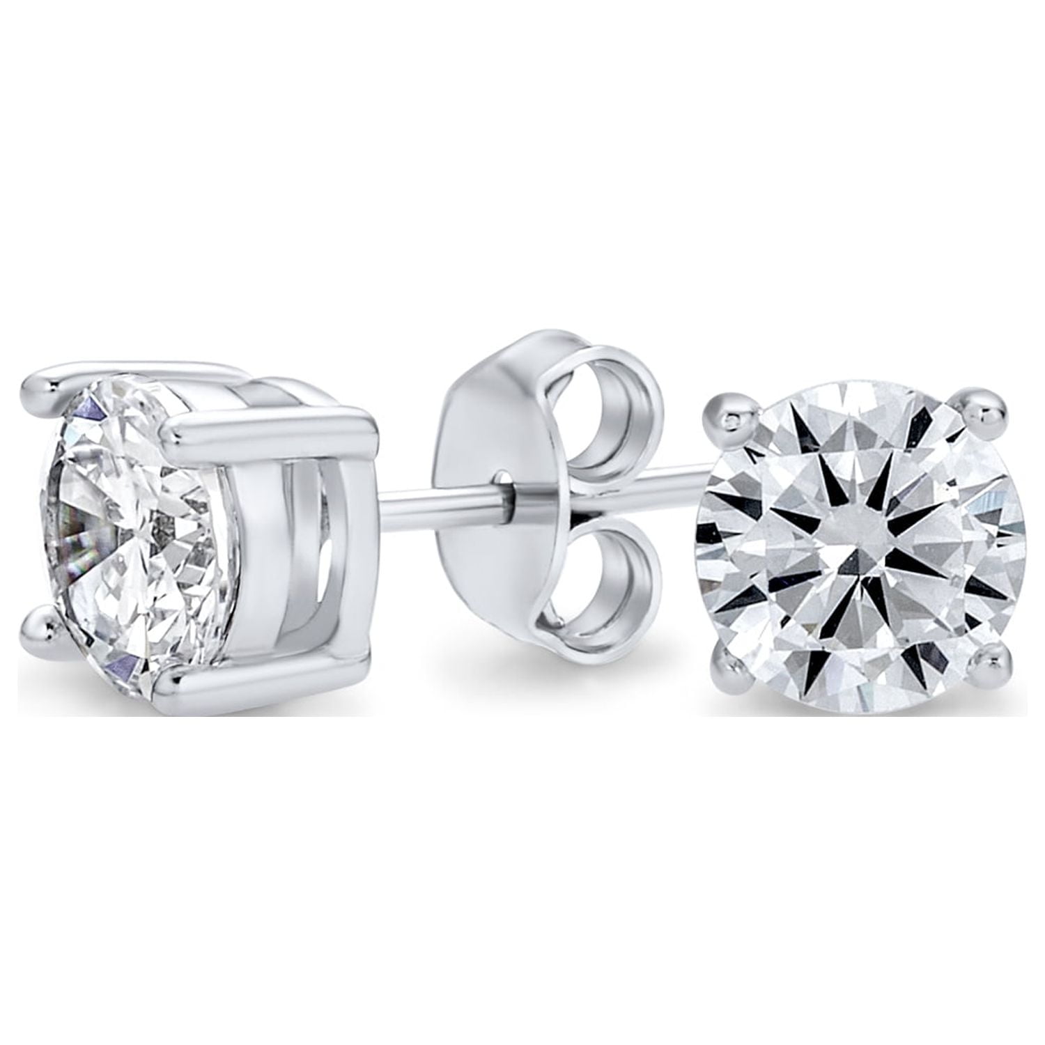 75 Carat (each) Brilliant CZ Round Stud Earrings in Sterling Silver