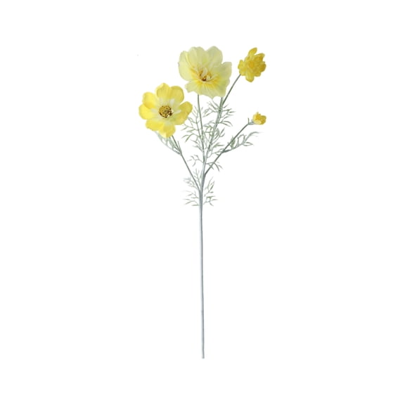 75Cm Flocked Artificial Cosmos Flower Bouquet, Realistic Cosmos Design With Flocking Texture, Suitable For Weddings, Home Decorations, And Scene Setups