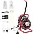 thumbnail image 1 of 75FT 3/8 Inch Electric Sewer Snake, Auto Feeding Drain Auger Cleaner with 4 Cutter Heads & Foot Switch – 2" to 4" Pipe Drain Cleaner Machine for Home & Professional Use, 1 of 8