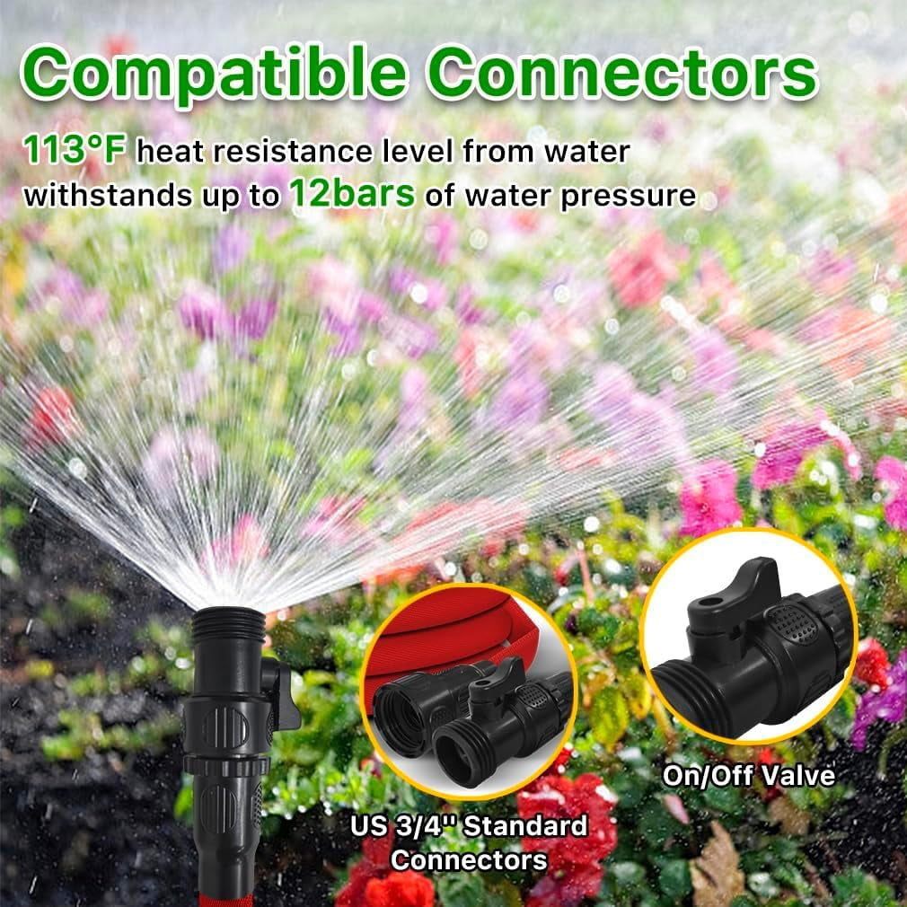 75FT Garden Hose with 3/4" Fittings, Lightweight  Water Pipe for Lawn Car Watering Plants