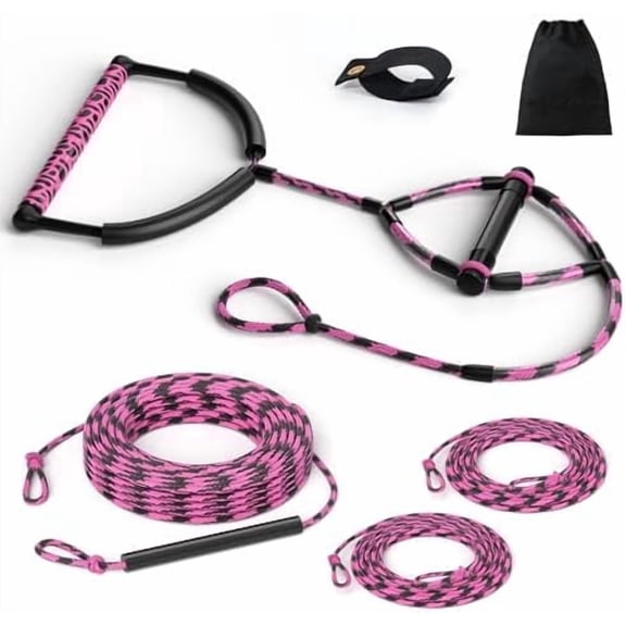 75FT Wakeboard Rope and Handle, 4 Sections Adjustable Water Ski Ropes for Water Skiing, Floating Wakeboard Tow Rope Watersport Lines for Waterskiing, Wakeboarding, Kneeboarding