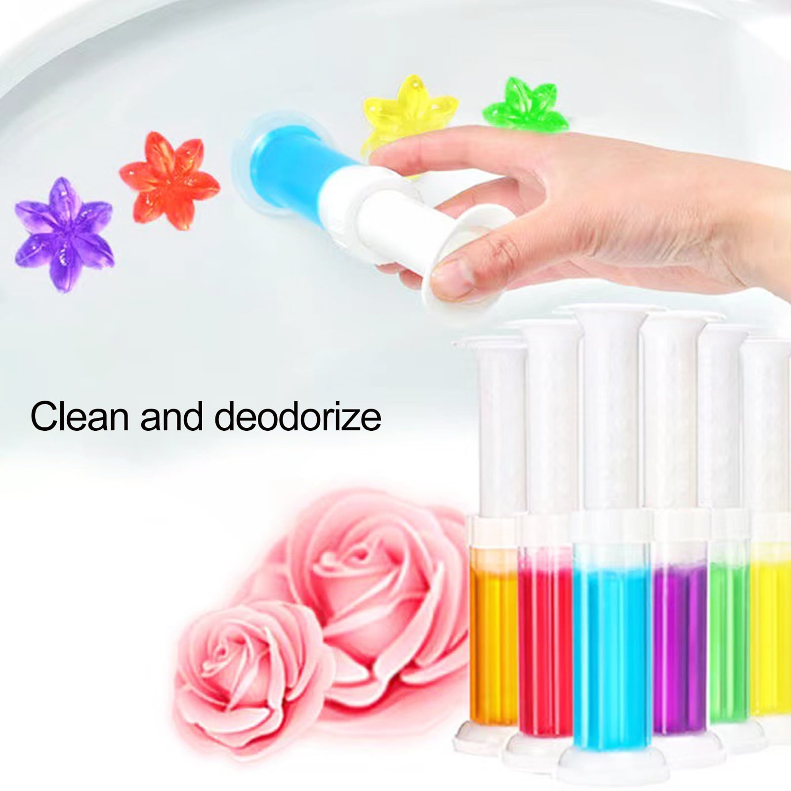 75G Toilet Deodorant Gel Flower Shape Toilet Cleaner Effective Odor ...