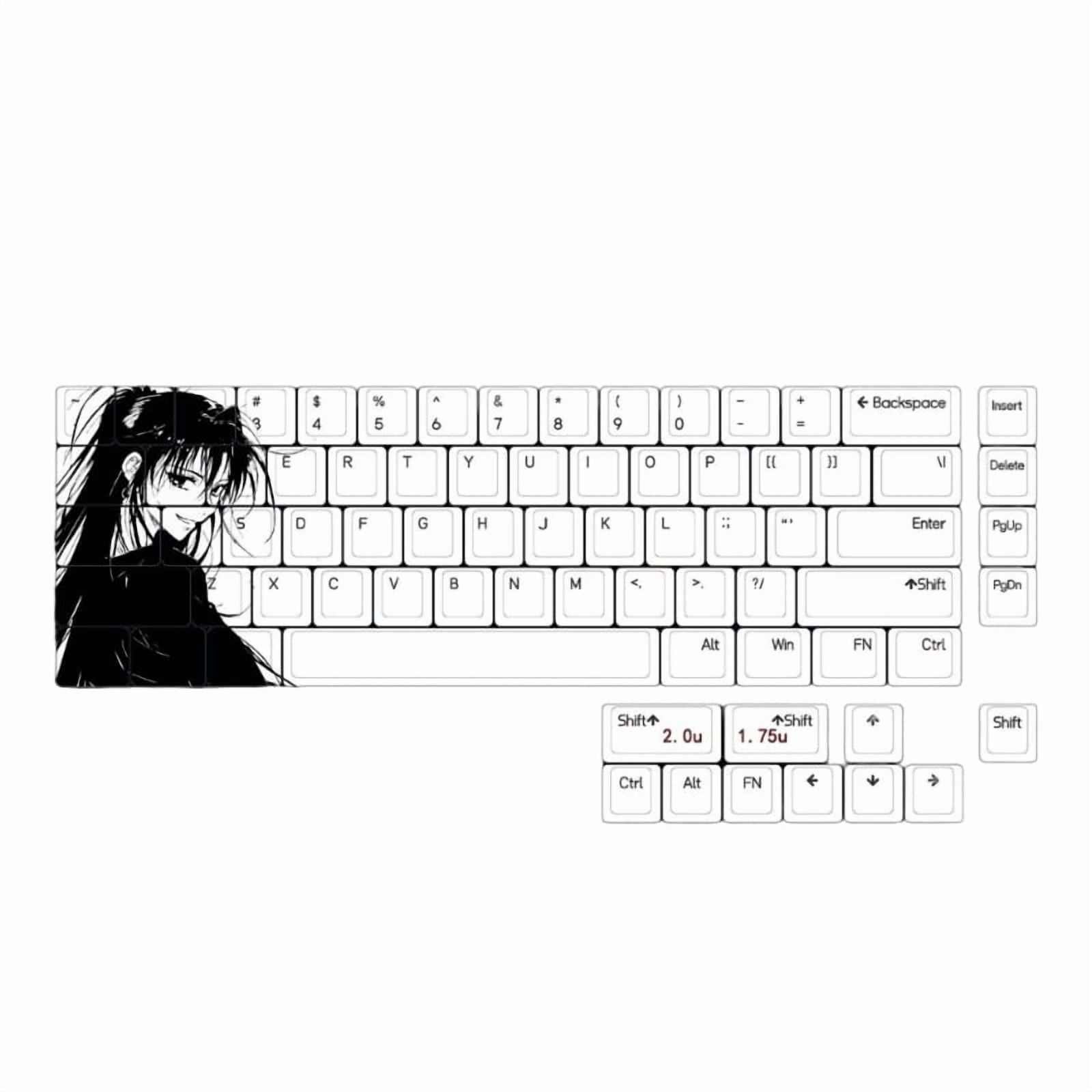 75Keys Heroine Keycaps 5Sides Dye Sublimation For Mechanical Keyboard Cherry Height For Typing and Gaming