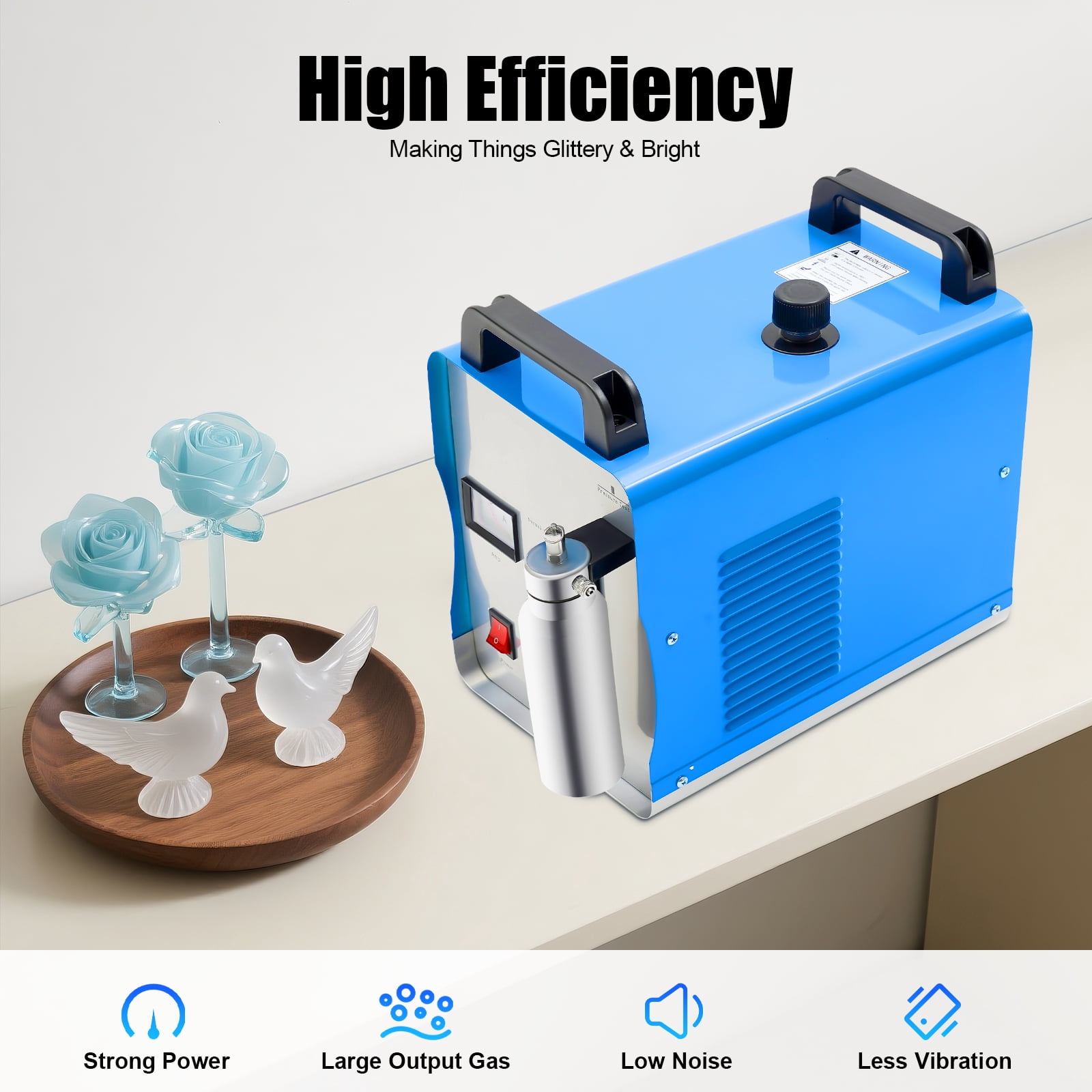 75L H160 Oxygen Hydrogen HHO Gas Flame Generator Acrylic Polishing Machine 110V for Home and Business