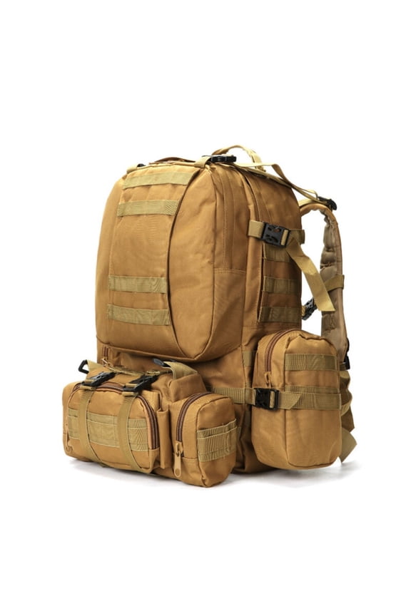 75L Tactical Backpack - Military-Grade Rucksack for Hiking & Travel Khaki