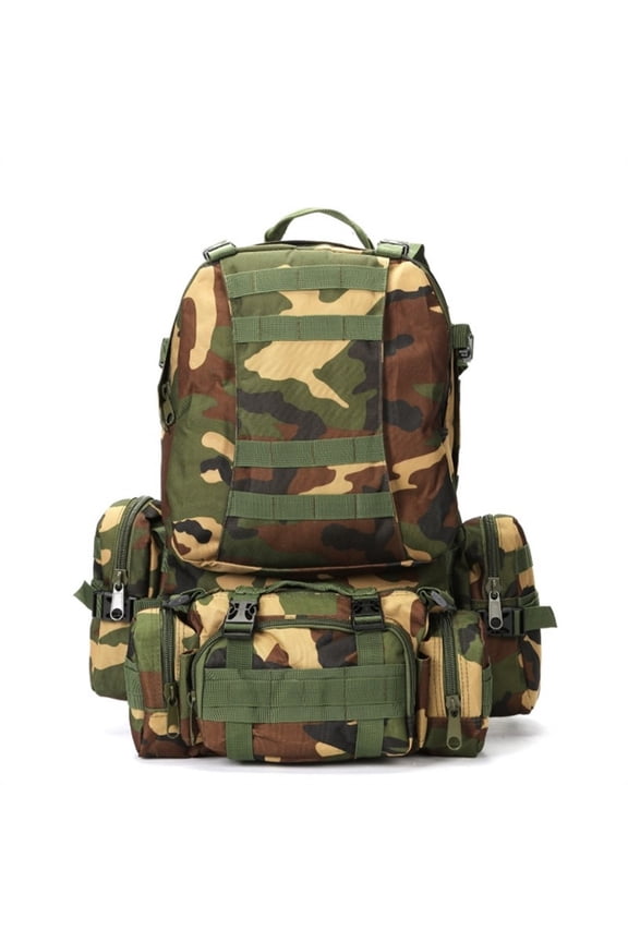 ‌75L Tactical Backpack - Spacious Waterproof Rucksack for Camping‌ (Jungle Camo)