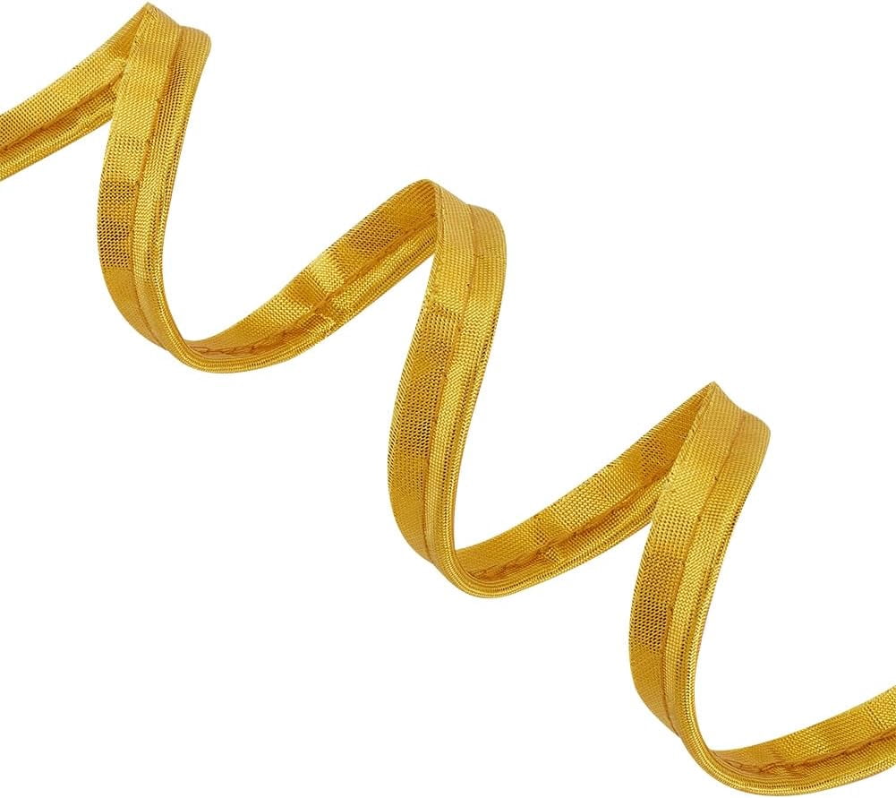 75M Polyester Ribbon for Garment Accessories golden 3/8 inch(11mm) about 82.02 Yards(75m)/set