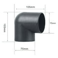 thumbnail interactive-video image 1 of Air Parking Heater Vent Ducting Connectors – T/Y/L Elbow & Exhaust Joiner, 60/75mm, Black Plastic 1 of 5