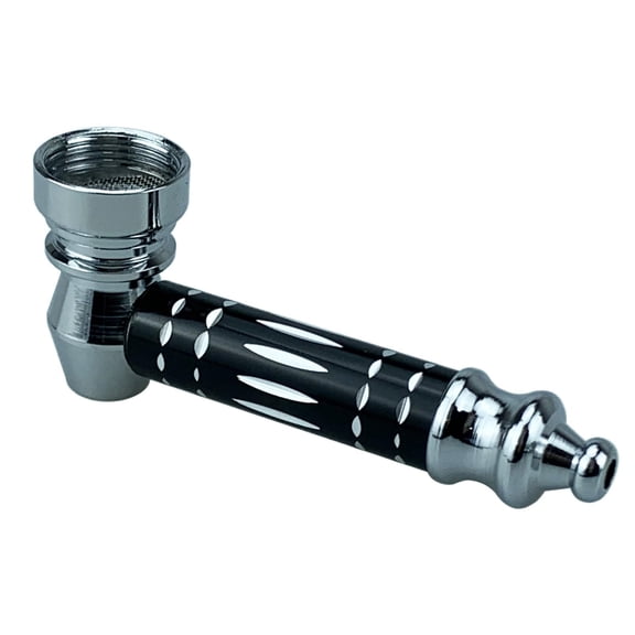 75MM Engraved Metal Pipe - Black, Portable, Detachable Design with Polished Finish - for Daily Use, Outdoor Activities, Personal Collection