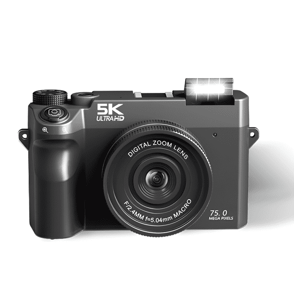75MP Digital Camera, 18X Zoom, WiFi, Wide-Angle Lens for Vlogging & Travel