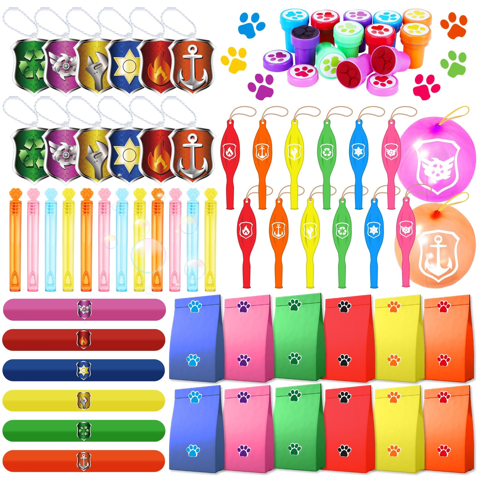 75PCS Dog Paw Party Favors Dog Paw Print Party Supplies Puppy Patrol