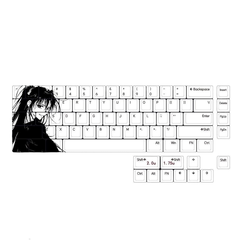 75PCS Dye Subbed Keycaps Original Height Upgrades Keyboard Typing for Mechanical Keyboard Keycap Replacement