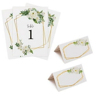 Effortless Events Wedding Place Cards Table 50 Pack 2 x 35 inch Gold & Greenery Place Cards for Weddings Premium Eucalyptus Wedding Name Place Car