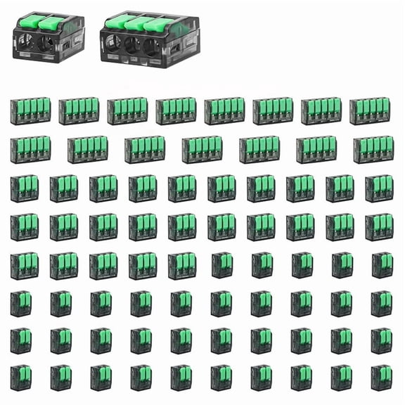 75PCS Lever Wire Connectors, 24-12 AWG Quick Electrical Wire Splice Connectors Push-in, 2/3/5 Conductor Combination Kit