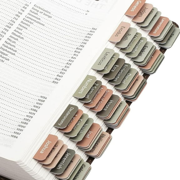 75Pcs Bible Tabs Earth Tone Reposition Large Print Stickers Easy to Read and Apply Bible Journaling Tabs Bible Index Tabs for Reading Lover DIY Photo Album Diary Scrapbook Decoration