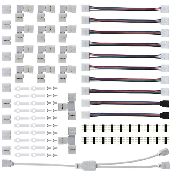 75Pcs LED Strip Jumper Connectors Set Tool-Free Installation Connecting Tool, Plug and Play