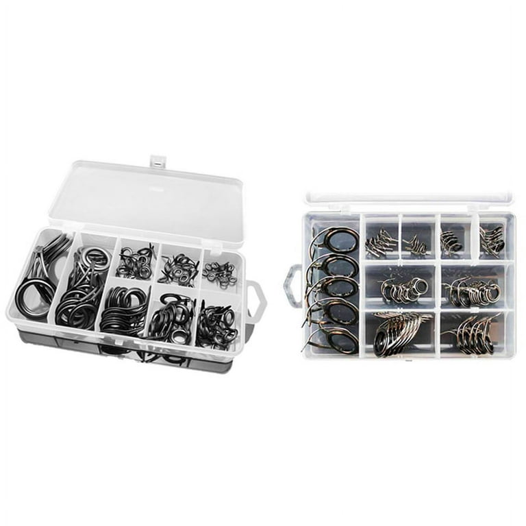 75Pcs Mixed Size Fishing Rod Guide Tip Strong Line Rings & 40 Pcs