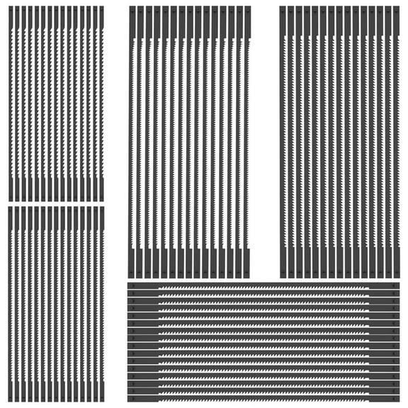 75Pcs Pin End Scroll Saw Blade Kit 5Inch Scroll Saw Blade Assortment Set Wood Cutting Scroll Saw Blade 10/15/18/20/24TPI,Black