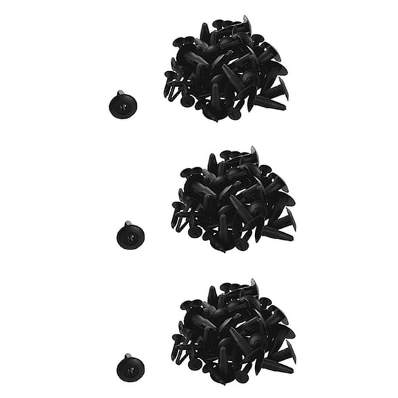75Pcs Plastic Rivets Fastener Car Bumper Push Clips 32mm Long Black