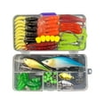 thumbnail image 1 of 75Pcs Professional Fishing Lure Set, Complete Tackle Kit with Minnow Baits Soft Plastic Lures and Sharp Hooks for Bass Trout Fishing Gear, 1 of 5