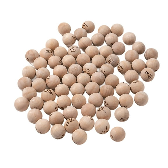 75Pcs Reusable Engraved Bingo Game Ball Wooden Numbered Balls for Raffle Games, Party Decorations Easy to Use