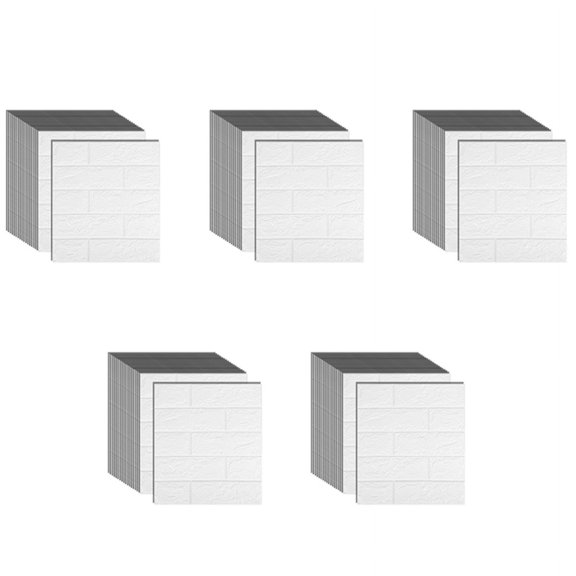 75Pcs Self-Adhesive 3D Brick Sticker DIY Waterproof Foam Wallpaper Room Kitchen Roof Ceiling Background Wall Decals-A