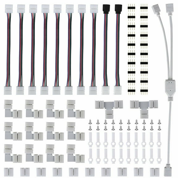 75Pcs/Set 4Pin RGB 5050 LED Connector LED Strip Light Connectors Accessories Kit
