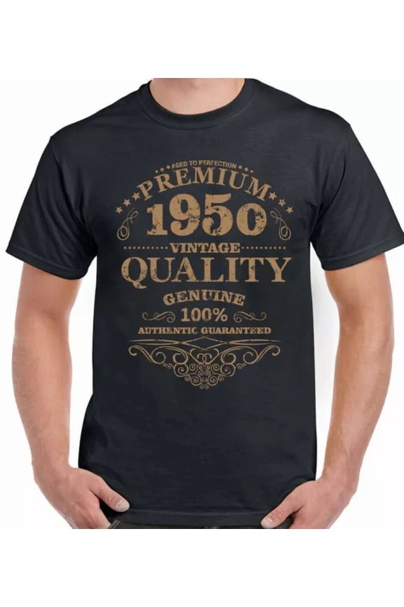 75Th Birthday T-Shirt 1950 Mens Womens 75 Year Old Present Aged To Perfection