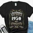 thumbnail image 1 of 75Th Birthday T-Shirt For Men, Legends Were Born In 1950 Gift, 75 Years Old Unisex S-5XL Hot Trending Shirt, Vintage Birthday Gift, 1 of 3