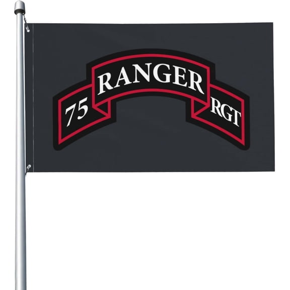 75Th Ranger Regiment SSI Flag Banner 3x5 Feet Large Flags with Grommets Outdoor Yard Garden Door Gate Balcony