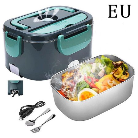 75W Electric Lunch Box Food Heater Portable 12V/24V/110V Heated Lunch Box with 304 Stainless Steel Container, Constant Temperature for Drivers/Workers