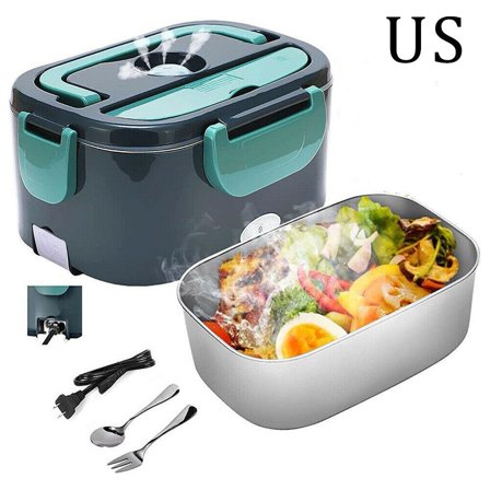 75W Electric Lunch Box Food Heater Portable 12V/24V/110V Heated Lunch Box with 304 Stainless Steel Container, Constant Temperature for Drivers/Workers