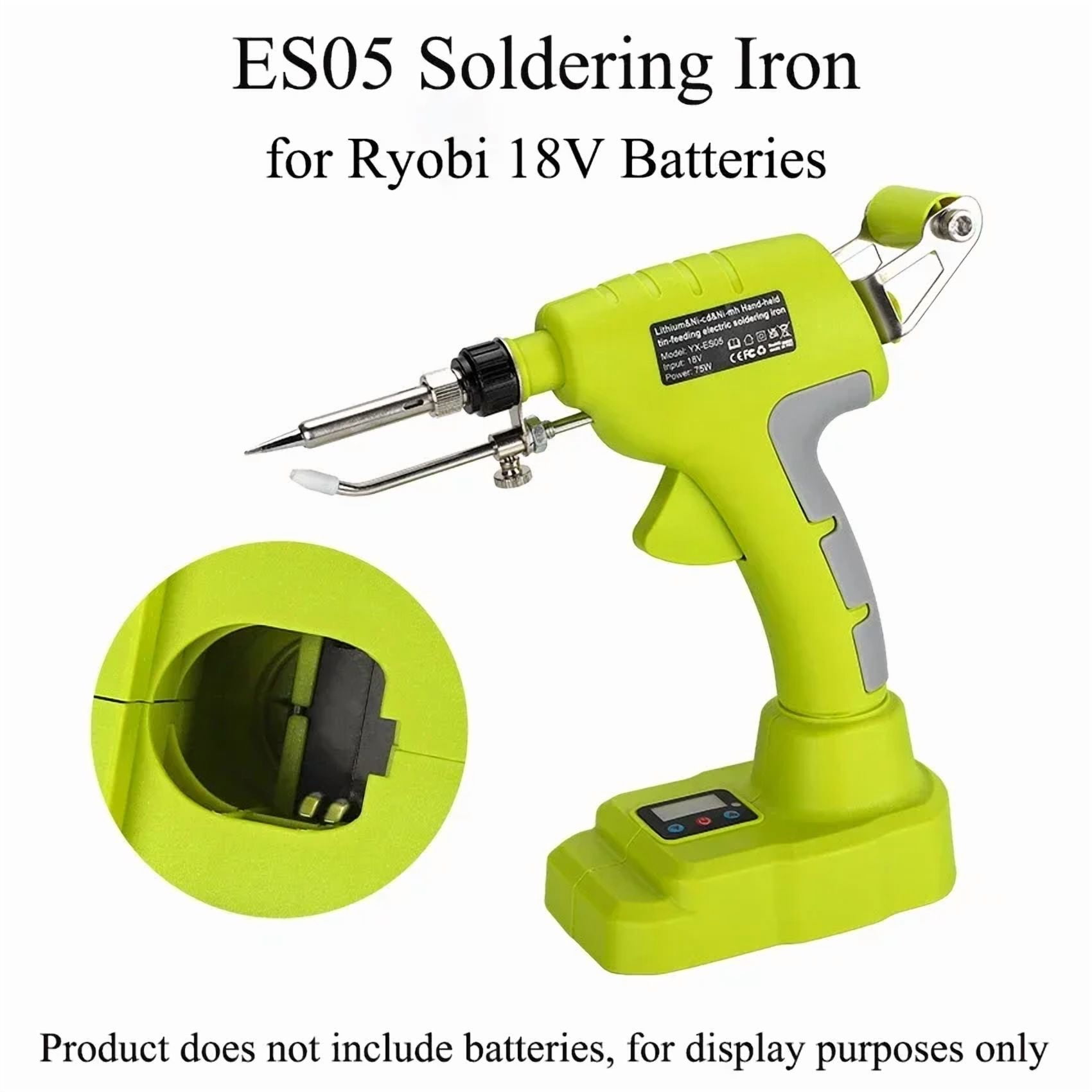 75W LED Digital Cordless Electric Soldering Iron Kit Electric Soldering Gun Home DIY Repair Tools for Ryo.bi 18V Lithium Battery