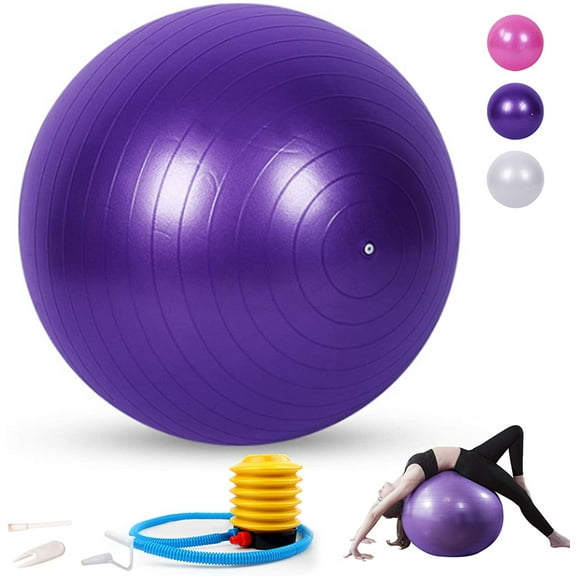 75cm Yoga Ball, Exercise Ball for Fitness, Stability, Balance & Birthing, Anti-Burst Professional Quality Design Balance Ball Pilates Core&Workout Ball with Quick Pump - Home Gym Office Chair,F82824
