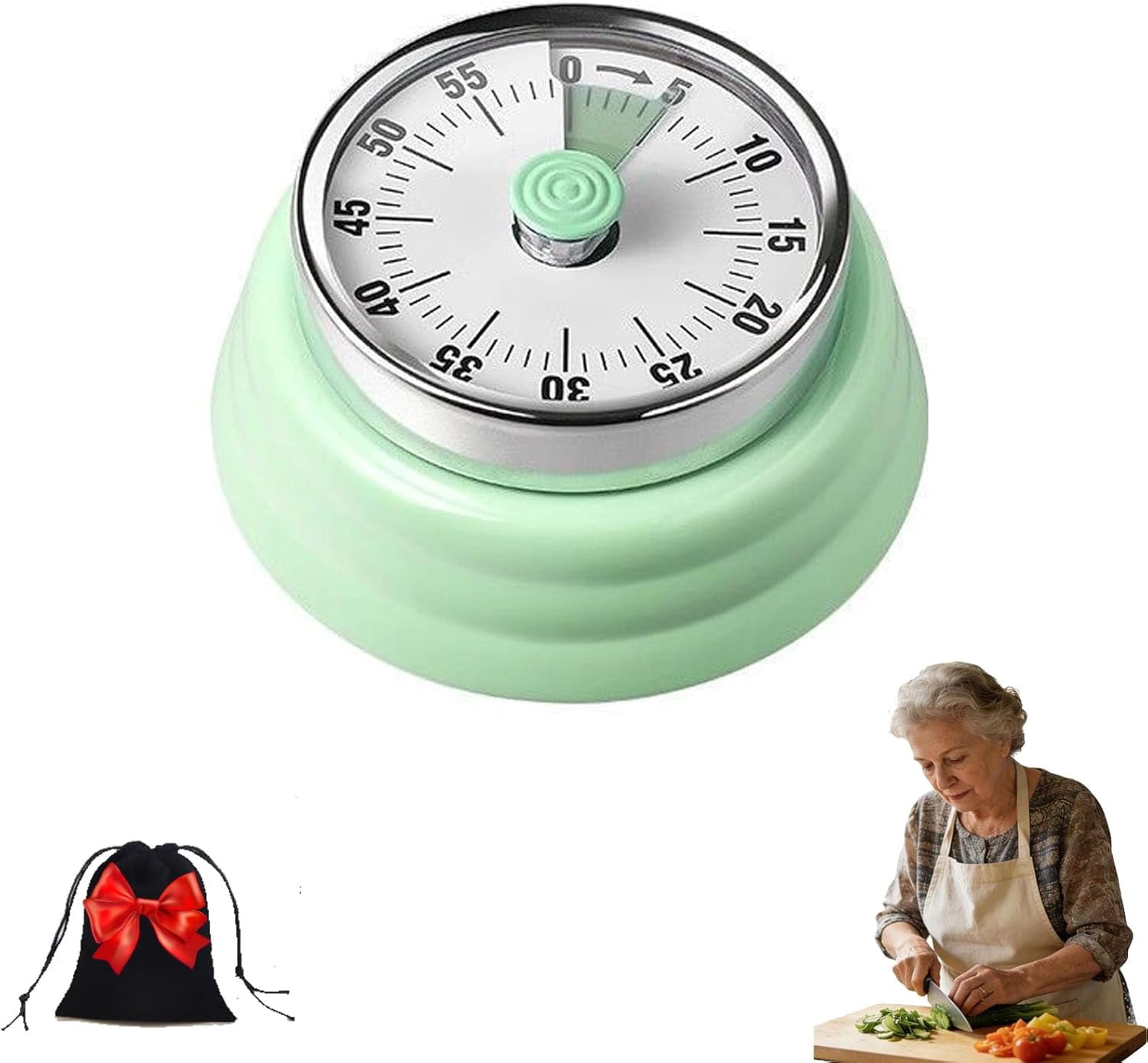 75dB Loud Mechanical Timer, 2026 New Visual Magnetic Kitchen Timer with ...