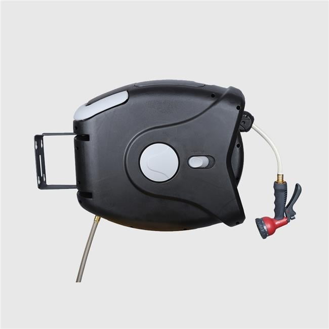 Sunneday Black and Gray 75ft Wall Mounted Hose Reel