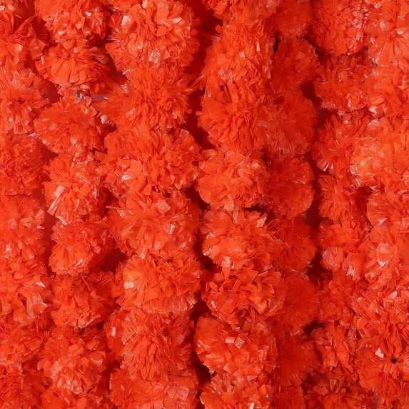 75ft(5 x 15Pack) Artificial Marigold Garland Flowers for India Pooja, Diwali, Rangoli, Wedding, Christmas Decoration