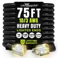 thumbnail image 1 of LifeSupplyUSA 75FT Black Extension Cord 10/3 Gauge, Heavy Duty 3 Prong Power Cord, Waterproof, Flexible, SJTW, 15A 125V 1875W - For Indoor/Outdoor, 1 of 10