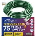 75ft Power Outdoor Extension Cord & Indoor Waterproof Electric Drop
