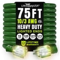 thumbnail image 1 of 75ft Outdoor/Indoor Extension Cord 10/3 Gauge Ultra Heavy Duty 3 Prong SJTW, Waterproof, ETL Listed, Flexible Cold-Resistant Long Power Cord,15A 125V 1875W, Green by LifeSupplyUSA, 1 of 8